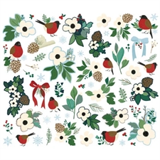 Simple Stories Die Cuts - Bits & Pieces / Simple Vintage Flannel Season FLORAL (61 pieces)